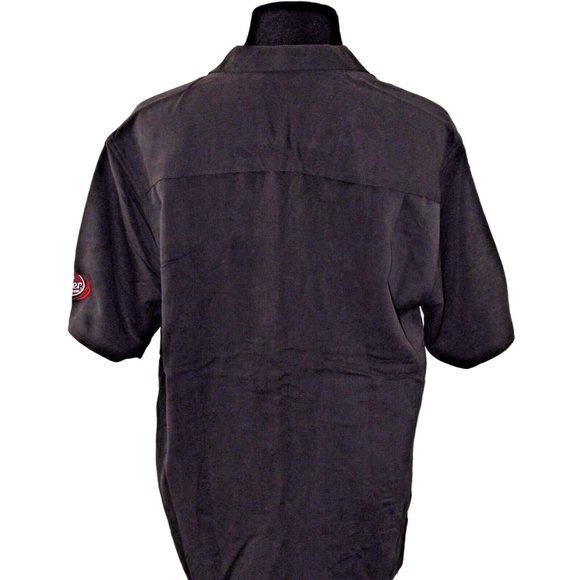 Cubavera Large Black Embroidered Dr Pepper Short Sleeve Bowling Camp Cigar Shirt - Picture 2 of 10